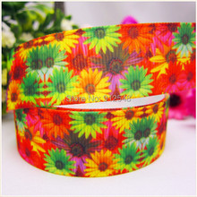 22mm flower Printed grosgrain ribbon, DIY handmade accessories,wedding gift packaging materials,MD51168 2024 - buy cheap