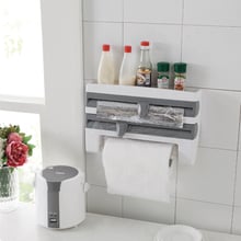 Plastic Refrigerator Cling Film Cutting Storage Rack Wrap Cutter Tin Foil Paper Towel Holder Kitchen Shelf Plastic Organizer 2024 - buy cheap