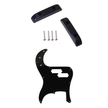 Black 3 Ply Pickguard for PB Precision Bass + 2pcs Thumb Rest Tug Bar Finger Pull for Electric Bass Replacement 2024 - buy cheap