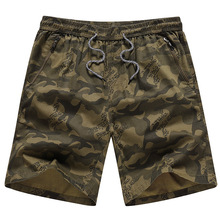 Bermuda masculina de camuflagem com zíper, bermuda casual na praia com bolso, cintura elástica, plus size 5xl 2024 - compre barato