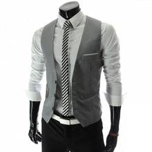 New Arrival Dress Vests For Men Slim Fit Vest Mens Suit Vest Male Homme Casual Sleeveless Formal Business Jacket 2024 - buy cheap