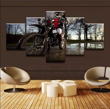 Modern Frame Pictures HD Print Canvas Sports Motocross Poster Wall Art Home Decor For Living Room 5 Pieces Sports Painting 2024 - buy cheap