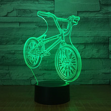 Luminária led noturna 3d para bicicleta e ônibus de acrílico, lâmpada de mesa com sensor decorativo sensível ao toque, 7 cores, para festa, presente de natal 2024 - compre barato