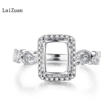 LaiZuan Подушка 8x6 мм Полу-крепление обручальное кольцо набор твердых 14k белое золото натуральные бриллианты кольцо для женщин ювелирные изделия для свадебной вечеринки 2024 - купить недорого