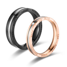 Розовое золото, нержавеющая сталь, кольцо для пары для женщин, ювелирное изделие, черное кольцо для мужчин, обручальное кольцо, женские кольца для помолвки, подарки 2024 - купить недорого