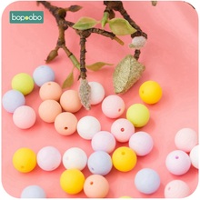 Bopoobo silicone contas 15mm 50pc contas de silicone bebê dentição contas seguro e natural do bebê cuidados dentários acessórios do bebê não-tóxico 2024 - compre barato