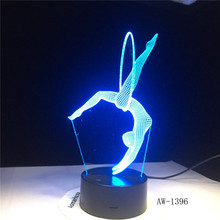 Dancing Acrylic Night Lighting Lamp Yoga 3D LED Luminaria Nightlight Colorful Gradient Table Lava Lamp Bedroom Decor AW-1396 2024 - buy cheap