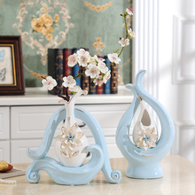 Modern Creative Ceramic Vase Blue/Pink large vase tabletop Flower arrangement Ornament figurines home decoration wedding gift 2024 - buy cheap