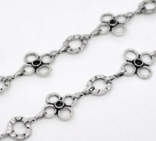 DoreenBeads 1M Silver Color Flower Circle Link Chain Findings (B14117) yiwu 2024 - buy cheap