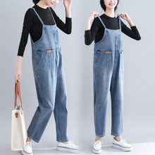 Qiukichonson High Waist Women Plus Size Jeans Spring Pockets Ripped Loose Overalls Ladies Casual Denim Jumpsuits Long Rompers 2024 - buy cheap