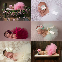 Newborn Photography Clothing Baby Headband+Tutu Skirt 2Pcs/set Baby Photo Props Accessories Studio Photography Babies Skirts 2024 - buy cheap