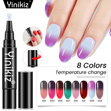 Yinikiz Temperature Color Changing Gel Nail Polish Soak Off UV Gel Varnish Glitter Lucky Gel Nail Art Lacquer 2024 - buy cheap