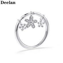 DEELAN Fashion Rings For Women Friendship Casual Party Engagement Jewelry Classic Silver Color Charm Wedding Ring Valentine Gift 2024 - buy cheap