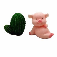 Estatueta de desenho de porco rosa 1 peça, modelo de animal, estatueta de simulação, artesanato, decoração moderna para casa, miniatura, jardim de fadas, acessórios diy 2024 - compre barato