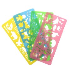 4pcs Student Child Plastic Templates Drawing Ruler Pink, Blue, Yellow, Green 2024 - buy cheap