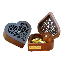 Elfenol caixa de música de madeira para personagens, escavada, criativa, movimento em ouro, coração de coração, com caixa de presente 2024 - compre barato