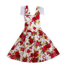 Vestido de verano de encaje Floral para niñas pequeñas, ropa de fiesta Floral, de verano, de 1 a 6T, de algodón sin mangas, gran oferta 2024 - compra barato