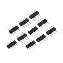 Conector de agulha rgb de 4 pinos, adaptador tipo macho, 4 pinos, diy, pequeno para 100, 3528, led, fita de luz 2024 - compre barato