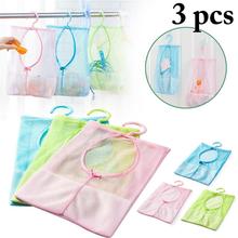 New 3pcs Bathroom Storage Clothespin Mesh Bag Hooks Hanging Bag Organizer Shower Bath Opberg Bakjes Voor Bathroom Hanging Bag 2024 - buy cheap