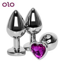 OLO Heart Shaped Anal Plug Crystal Jewelry Butt Plug Anus Stimulator Sex Toys For Woman Men Gay Erotic Prostate Massager 2024 - buy cheap