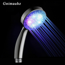 Cabezal de ducha de lluvia con 5 luces LED de 7 colores, mágico, automático, romántico, para baño de agua, nuevo cabezal redondo, envío gratuito 2024 - compra barato