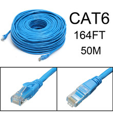 Синий сетевой кабель, 50 м/164 фута RJ45 CAT6 CAT6E Ethernet Интернет LAN провод, шнур для ноутбука, маршрутизатор, сетевой кабель 2024 - купить недорого