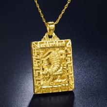 Auspicious Dragon Pendant Neckalces for Women Men Jewelry Chinese"FU" Blessing Wealth Auspiciousness Longevity 2024 - buy cheap