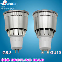 Foco led g5.3 gu10 cob regulable, 15w, CA 110v 220v 240v, lámpara led brillante, luz blanca cálida/fría 2024 - compra barato