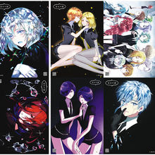 8 pcs/set Anime Land of the Lustrous Embossed poster Figure Phosphophyllite Cinnabar Diamond Bort Morganite sticker for gifts 2024 - buy cheap