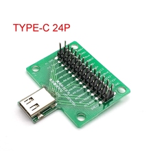 Conector USB 3,1 tipo C, adaptador de enchufe hembra de 24 pines para conexión de Cable y Cable, soporte de placa PCB de 24 P 2024 - compra barato