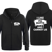 I Like Pig Butts Saying Sarcastic Sweatshirts Men 2018 Mens Zipper Hooded Fleece Hoodies Cardigans 2024 - buy cheap