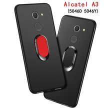 Cover for Alcatel A3 5046D 5046Y Case luxury 5.0" Soft Black Silicone Magnetic Car Holder Ring Funda for Alcatel A3 5046 Cases 2024 - buy cheap