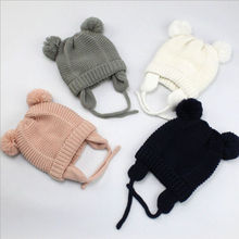 Cute Pudcoco Toddler Girl Boy Winter Hats Baby Infant Warm Crochet Knitting Beanie Cap Solid Color Bear Ear Design Cute Hat 2024 - buy cheap