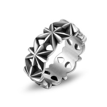 Anillo de flores de cáñamo trenzado con diseño de estrella para mujer, anillo de cola de acero inoxidable de alta calidad, joyería de moda 2024 - compra barato