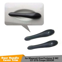 Side Door Handle Covers Trim Carbon Fiber Car Stickers For Maserati Granturismo S MC GT GTS Coupe 2 Door 2008 - 2012 2024 - buy cheap