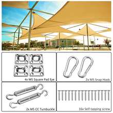 24Pcs Sun Shade Sail Accessories for Rectangle or Square Shade Sail Replacement Fitting Tools Kit Realiable to Use 2024 - buy cheap