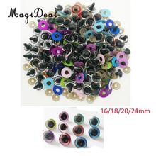 Olhos de segurança redondos de plástico 16mm, olhos + glitter em tnt + lavadoras para urso de pelúcia macio, brinquedo diy com 10 peças 2024 - compre barato