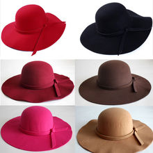 Chapéu unissex, chapéu de lã de aba larga, estilo vintage 2024 - compre barato