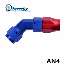 ESPEEDER 4 AN Aluminum 45 Degree Enforced Oil Fuel Line Fitting Adapter Oil Cooler Reusable AN4 Hose End Fitting Car Turbo Parts 2024 - buy cheap