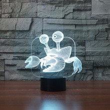 Cangrejo Usb 3d luz nocturna Fule producto electrónico Led táctil creativo luz nocturna Led encantadora dibujos animados juguetes para niños luz 3d 2024 - compra barato