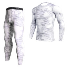 MMA Rashgard Camo Sport Sets Running Shirt Jogging Leggings Gym Clothing Fitness Bodybuilding Set Quick Dry Compression Shirt 2024 - buy cheap