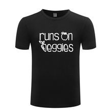 Runs On Veggies Vegan Novelty Funny Creative Men's T-Shirt T Shirt Men 2018 New Short Sleeve O Neck Cotton Casual Top Tee 2024 - buy cheap