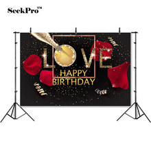 thin vinyl happy birthday rose love couple baby children photo Backgrounds Professional indoor Photographic studio Backdrops 2024 - buy cheap