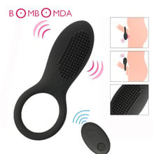 Penis Ring Vibrator Vibrating Cock Ring Remote Control Sex Toys for Adults Men Couple Clitoris Stimulator Delay Lasting Cockring 2024 - buy cheap