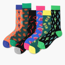 Men Socks Japanese Style Colorful Cartoon Cute Funny Happy Sokken Kawaii Cactus Pineapple Cotton Calcetines Hombre 2024 - buy cheap