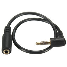 90 degree right angled 3.5mm 4 poles Audio Stereo Male to Female Extension Cable 10cm 2024 - buy cheap