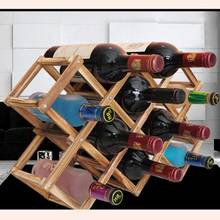 2019 Solid Wood Folding Wine Racks Foldable Wine Stand Wooden Wine Holder 10 Drink Bottles Wine Racks Kitchen Bar Display Shelf 2024 - buy cheap