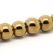 Created Hematite Beads Ball Round gold color 8mm Dia,38cm(15") long,Approx 53PCs (B25561) 2024 - buy cheap