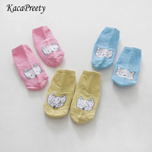 Spring new boys socks cartoon fox/puppy/cat embroidery ankle socks children sports socks cotton newborn bebe calcetines 2024 - buy cheap