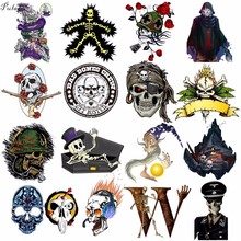 Soldados da caveira pulaqi punk, patches de ferro em transferências de piratas do caribe, transferência térmica para roupas, decoração diy f 2024 - compre barato